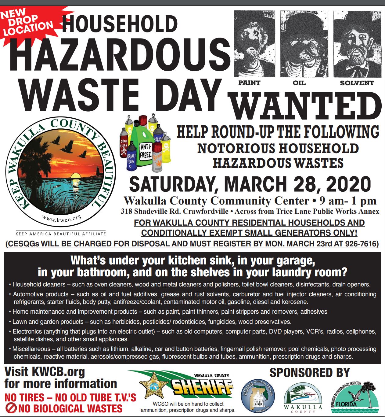 Household Hazardous Waste Day.March 28.2020